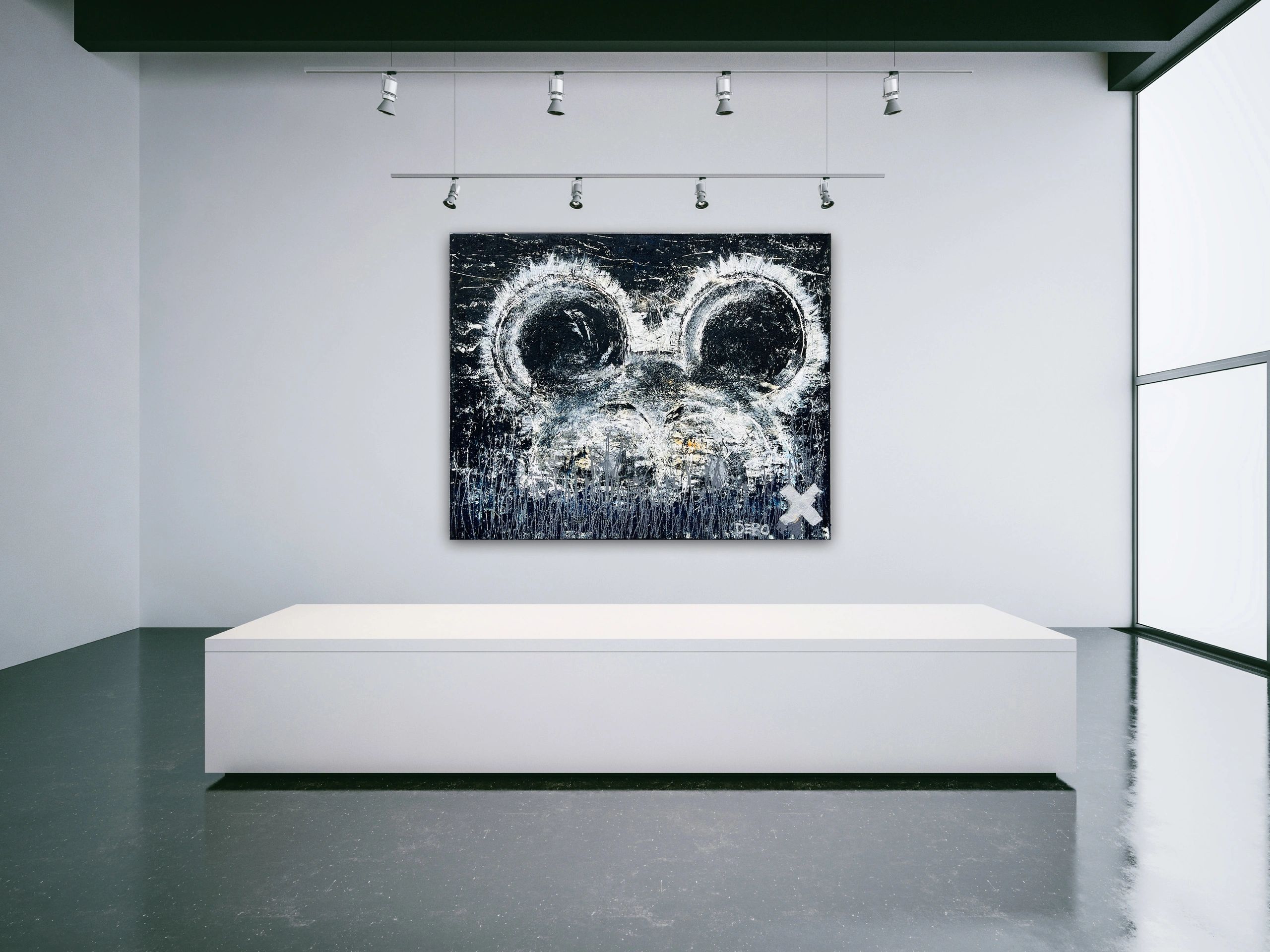 "Mickey swims to shore" — Installation